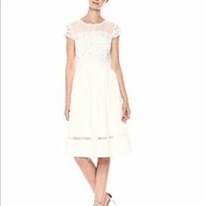 White lace top dress